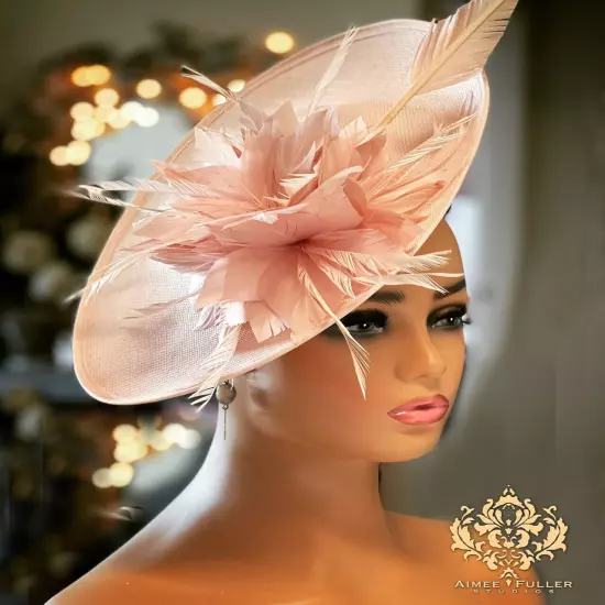 Kentucky Derby Fascinator Purple Cream White Royal Ascot Hat Cocktail Hat