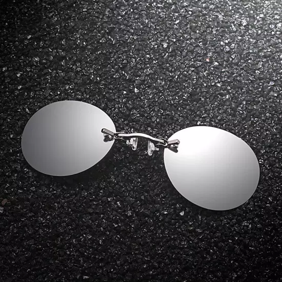 Clip On Nose Glasses Round Rimless Matrix Morpheus Sunglasses Frameless Vintage