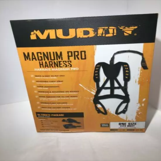 Muddy Outdoors Magnum PRO padded Adjustable Tree Stand Harness, Black MUD-MSH110