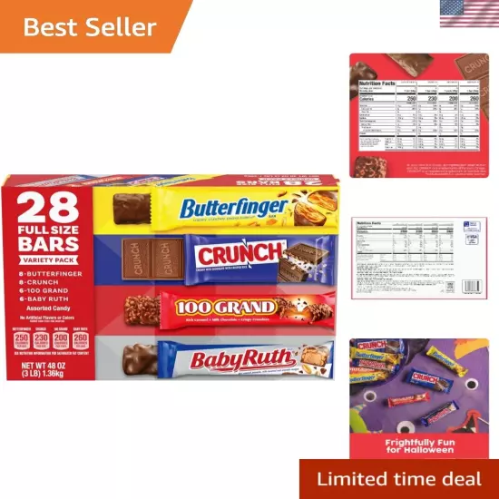 Satisfying Assorted Candy Bars - 28 Count Full Size Selection for Every Occasion