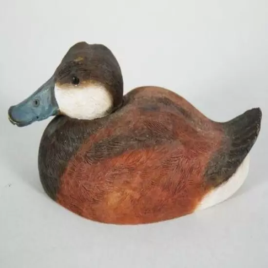 Signed Mary Delso Mini Carved Resin Duck Decoy