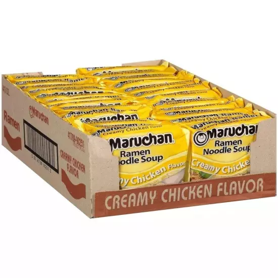 Maruchan Ramen Creamy Chicken Instant Noodles, Ready to Eat Meals, 3 Oz 24 Count