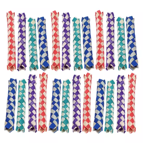 24pcs Finger Traps Birds Parrots Chew Toy Chinese Bamboo Traps DIY Toy for Kids