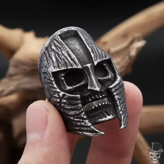 Sculpt Rings™ Stainless Steel Viking Skull Helmet Ring Unique Men's Punk Jewelry