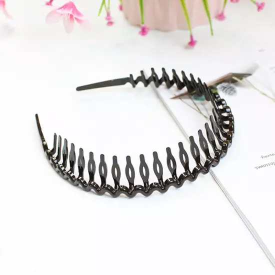 Women Non-Slip Resin Hair Comb Hairband Headband Hair Hoop With Teeth Headwear❉