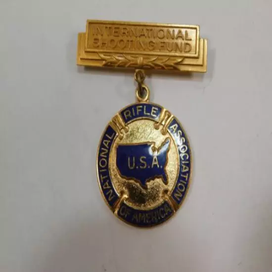 NRA of America USA International Shooting Fund Enamel Pin Appreciation Medal