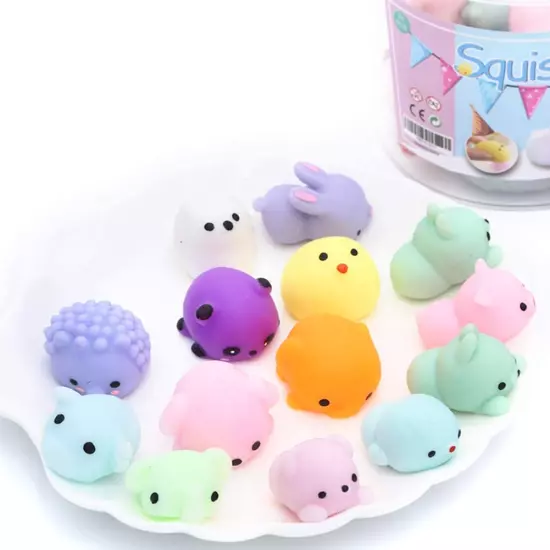 Squishies Squishy Toy 24Pcs Party Favors for Kids Mochi Squishy Toy Moji Kids Mi