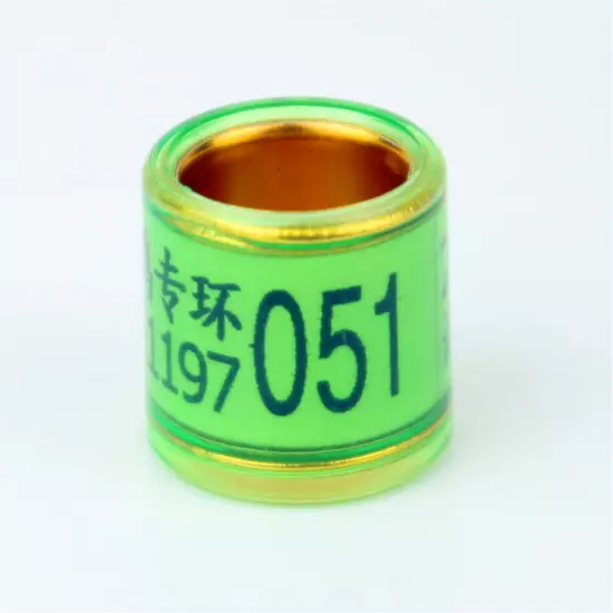 100pcs*D10mm*H10.8mm Golden inner Customized Racing Pigeon leg bands rings