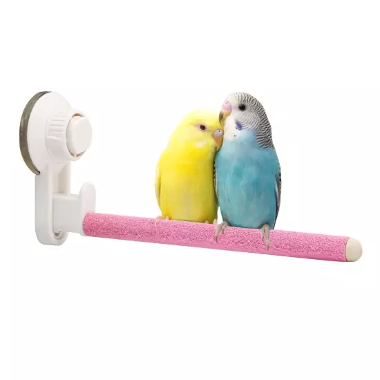 Suction Cup Bird Perch,Wooden Parrot Window/Mirror/Car/Travel/Shower Perches ...