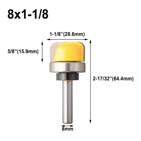 1PC 8mm Shank Bowl and Tray Router Bit Woodworking Round Nose Milling Cutter