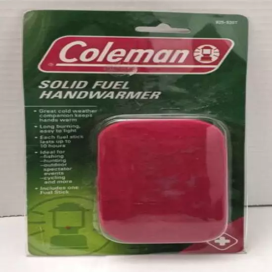 COLEMAN SOLID FUEL HANDWARMER New Red