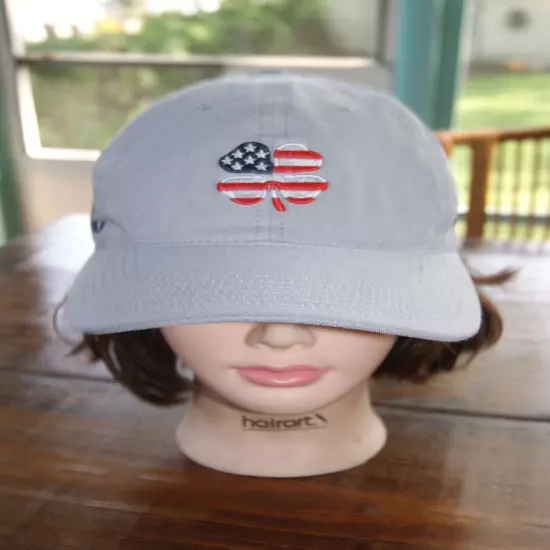 Black Clover Live Lucky Golf Hat Cap Top Golf Gray USA Flag Cap Strapback