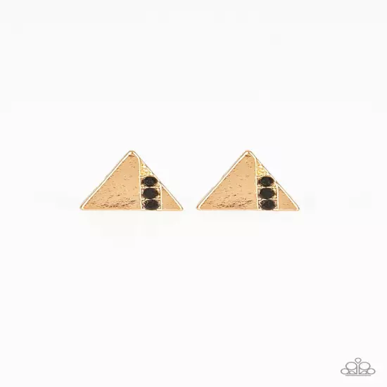 Vintage~~Paparazzi Jewelry Earrings~~Pyramid Paradise Black Post Earring