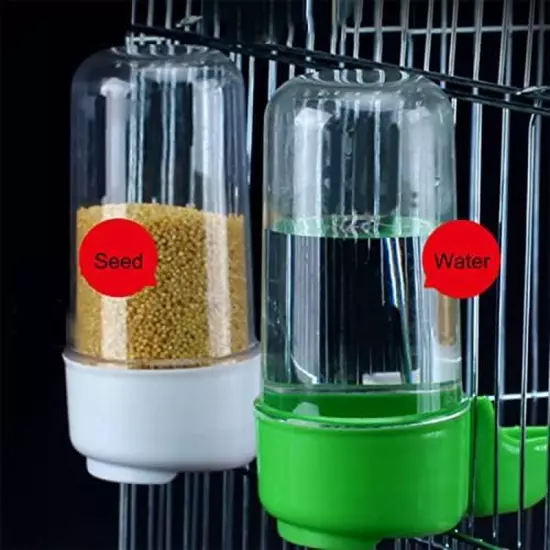 Bird Feeder Water Dispenser, 2PCS, Plastic, Automatic, Suitable for Cage, 200Ml