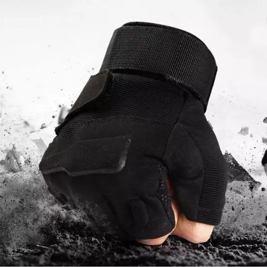 Fingerless Half-Finger Tactical Gloves Motorcycle Driving Gloves Riding Gloves