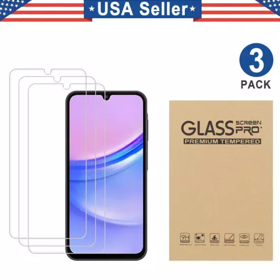 3PCS Tempered Glass Protector For Samsung Galaxy A05s A15 A24 A25 A35 A55 A71