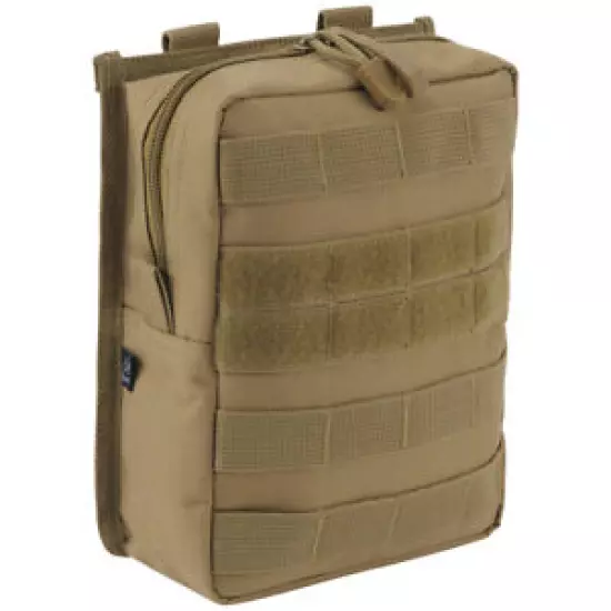 Brandit MOLLE Pouch Cross Organizer Zipper PALS Pocket Webbing Tactical Camel