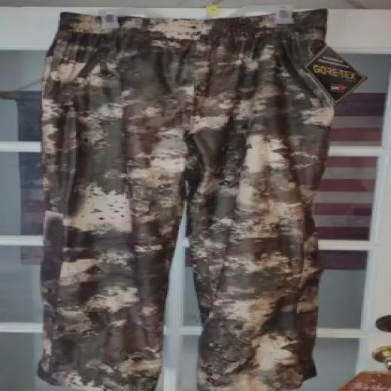 Mens Large Tall Goretex Rain Pants O2 Octane Camo Hunting Pants Camo NWT