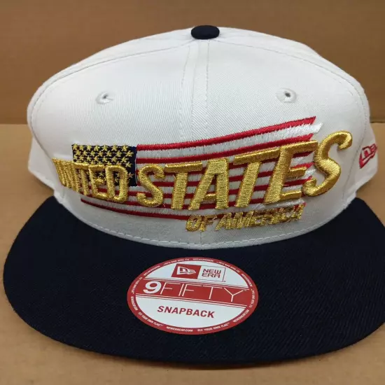 United States Of America New Era 9 Fifty Snapback, White/blue/gold 