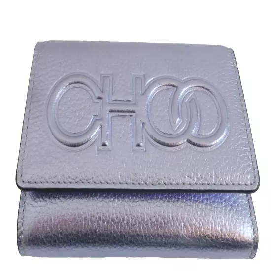 Jimmy Choo Wallet Small Trifold NWT Loni Mauve Lilac Shiney Leather Retail $550