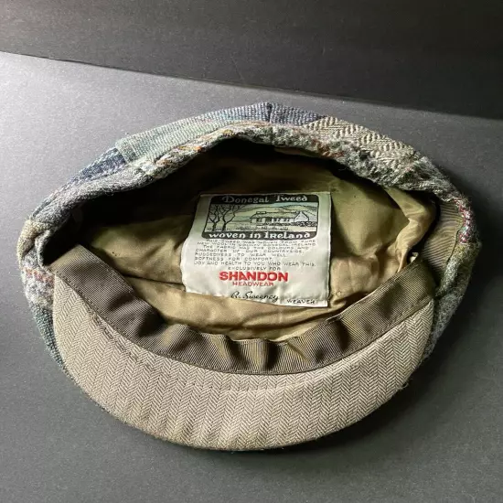 Donegal Tweed Patchwork Newsboy Cap By Shandon Headwear Woven In Ireland Wool