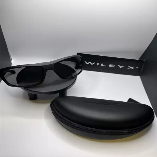 NEW Wiley X Omega Safety Sunglasses Matte Black Frame Gray Polycarbonate Lenses