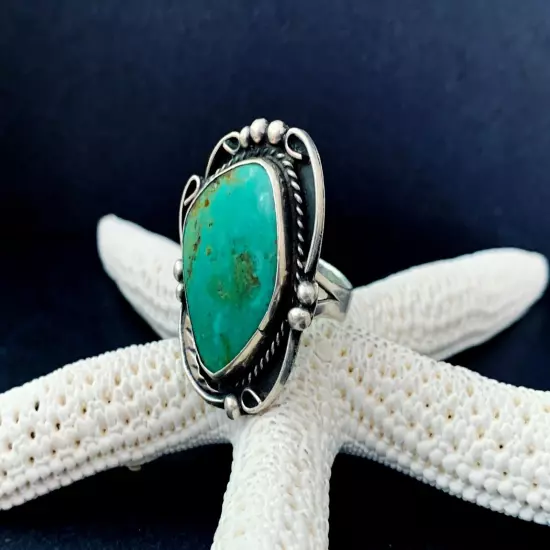 Sterling Silver 925 Turquoise Mexico Southwest Mens Native Style Bold Large Ring