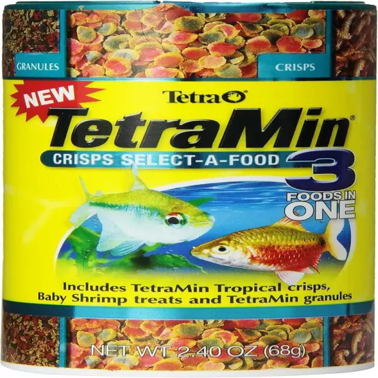 TetraMin Crisps Select-A-Food 2.4 Ounces, Fish Food, Variety Pack (77037)