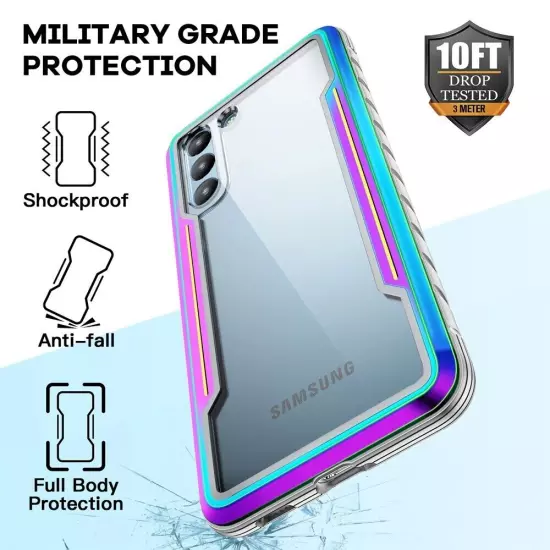 Shield Shockproof Heavy Duty Cover Iridescent+Screen Protector Samsung S22 Plus