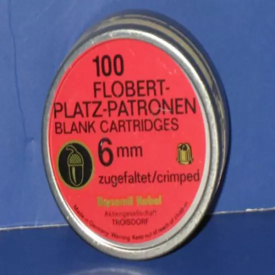 VINTAGE 100 (91) FLOBERT PLATZ PATRONEN 6MM CRIMPED BLANK CARTRIDGES GERMANY