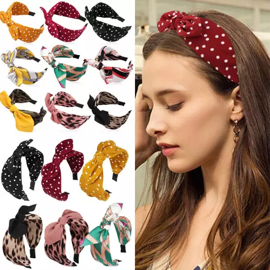 Women Headband Boho Floral Alice Band Fashion Twist Knot Headbands Soft Hairband