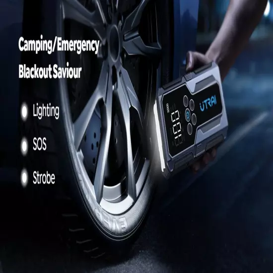 1500A Car Jump Starter Power Bank Portable Air Pump Battery Emergency Boosters