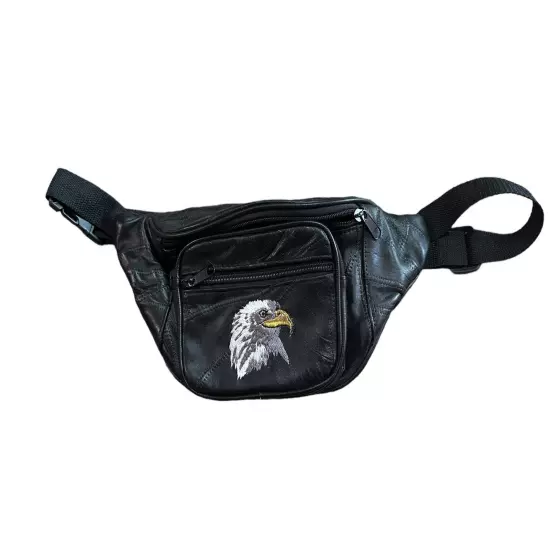 Vintage Fanny Pack Embroidered Bald Eagle Cross Body And Wallet 