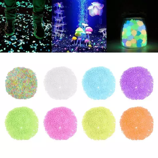 1000x Glow In The Dark Pebbles Garden Glowing Rocks Luminous Fish Tank A8X1