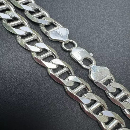 Real Solid 925 Sterling Silver Mariner Link Chain Or Bracelet ITALY 2.5mm-16mm