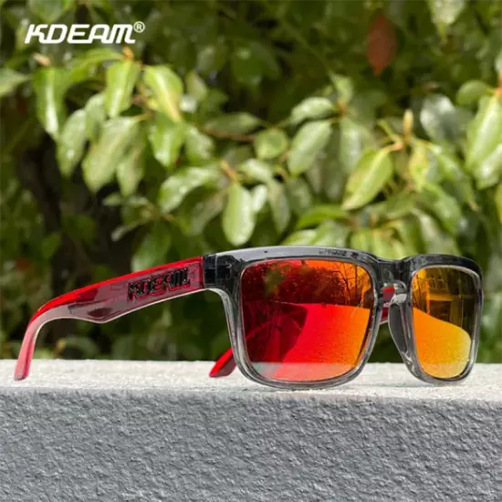 KDEAM Men Polarized Square Sunglasses Classic Sunshade Driving Fishing Glasses 