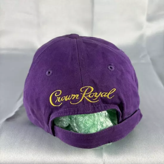 Crown Royal Hat Black Purple Script Logo Crown Embroidered Strapback