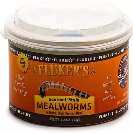 Fluker's Gourmet Meal Worm Canned Food for Reptiles, Fish, Birds & Small Animals