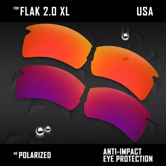 Anti Scratch Polarized Replacement Lenses for-Oakley Flak 2.0 XL OO9188 Options