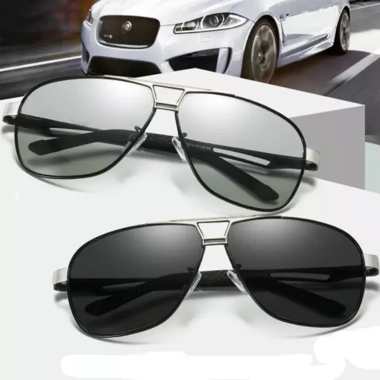 Aluminium HD Polarized Photochromic Sunglasses Men Pilot Eyewear Driving Glasses