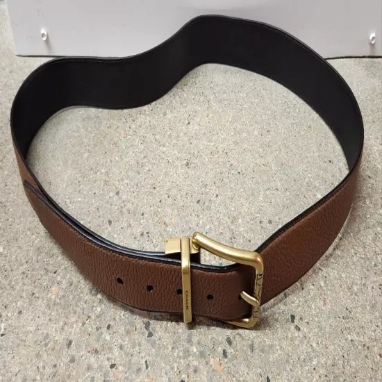 Coach Wide Harness Cut-TO-Size Reversible Brown/Black Belt 