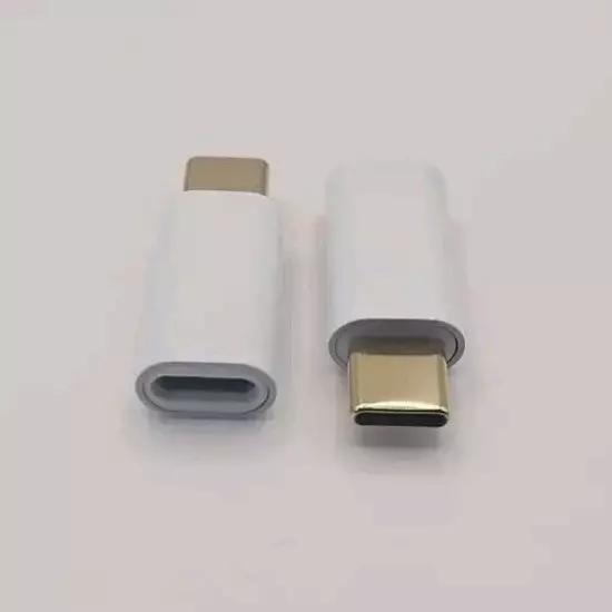 2 Pack Of White USB-C Male to Female Adapter PD Fast Charging & Data Transfer 