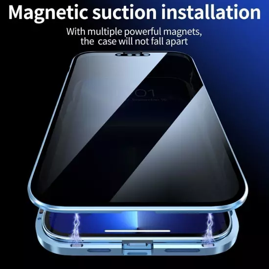 Privacy Anti Spy Magnetic 360 Protective Case For iPhone 15 Pro MAX 14 13 12 11