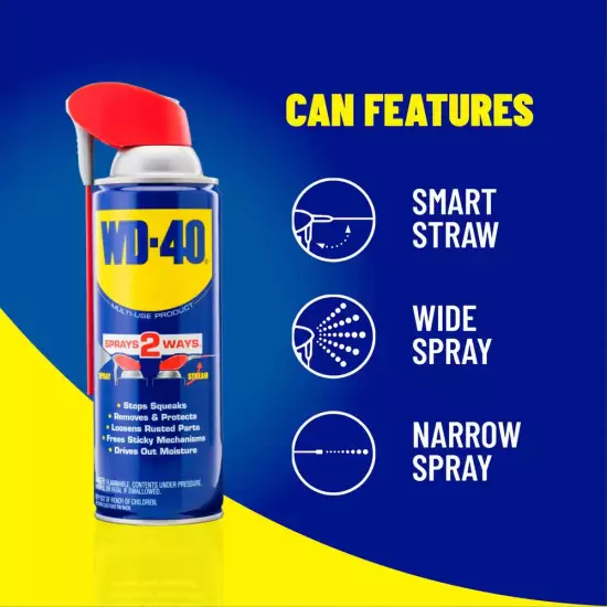 Multi Purpose Original WD-40 Formula 12oz Lubricant Spray 1-PACK w/. Smart Straw