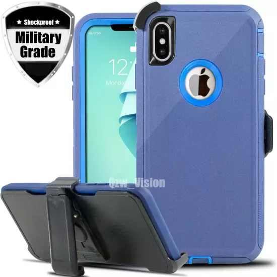 For Apple iPhone X XR XS Max Shockproof Hard Rugged Case Cover With Belt Clip 