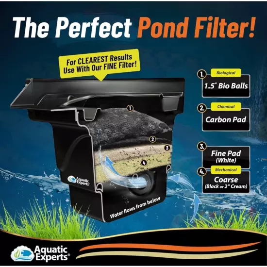 Aquatic Experts Outdoor Filter Media Pad 2” Thick Koi Pond 18”x36” Cream COARSE