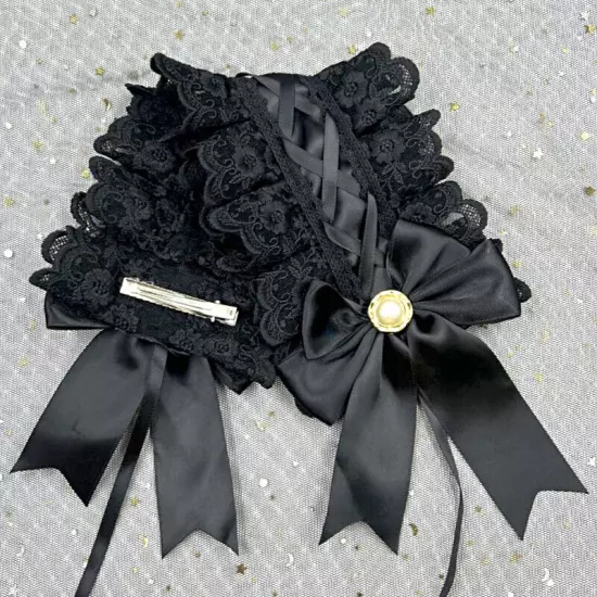 Gothic Lolita Headdress Maid Lace Hair Accessories Cosplay Bowknot Headband