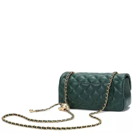 Tiffany & Fred Paris Quilted Leather Crossbody Women's Green