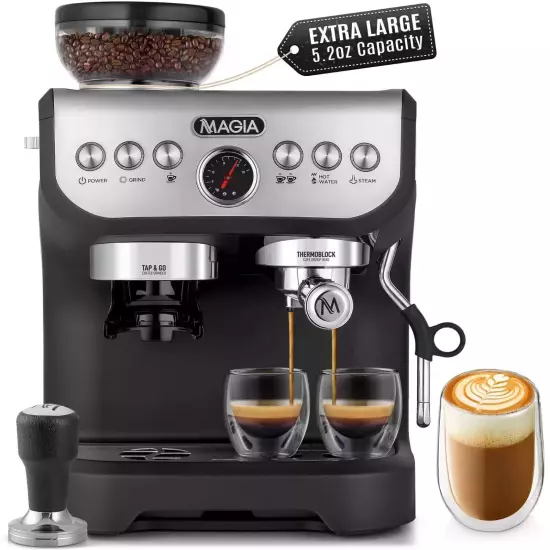 Coffee Maker Espresso Machine with Grinder and Frother With 15 Bar Pressure Pump