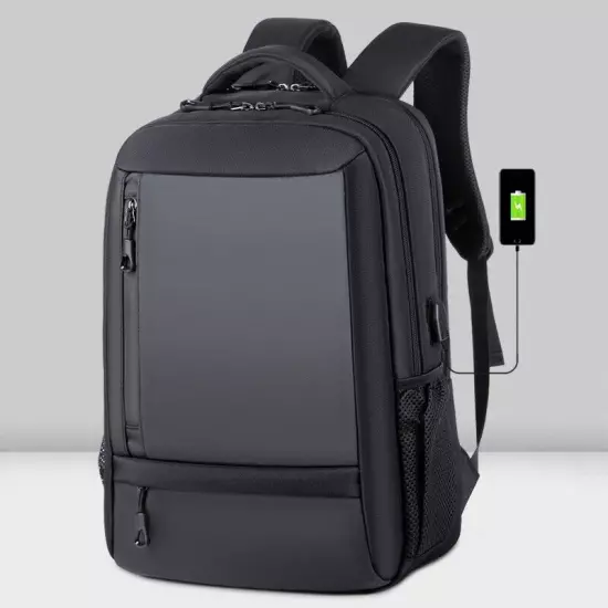 Men's Multi-Functional Waterproof Computer Backpack Sleek & Simple Design